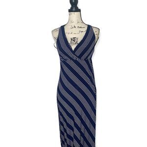 Matty M SZ S blue and white casual maxi dress